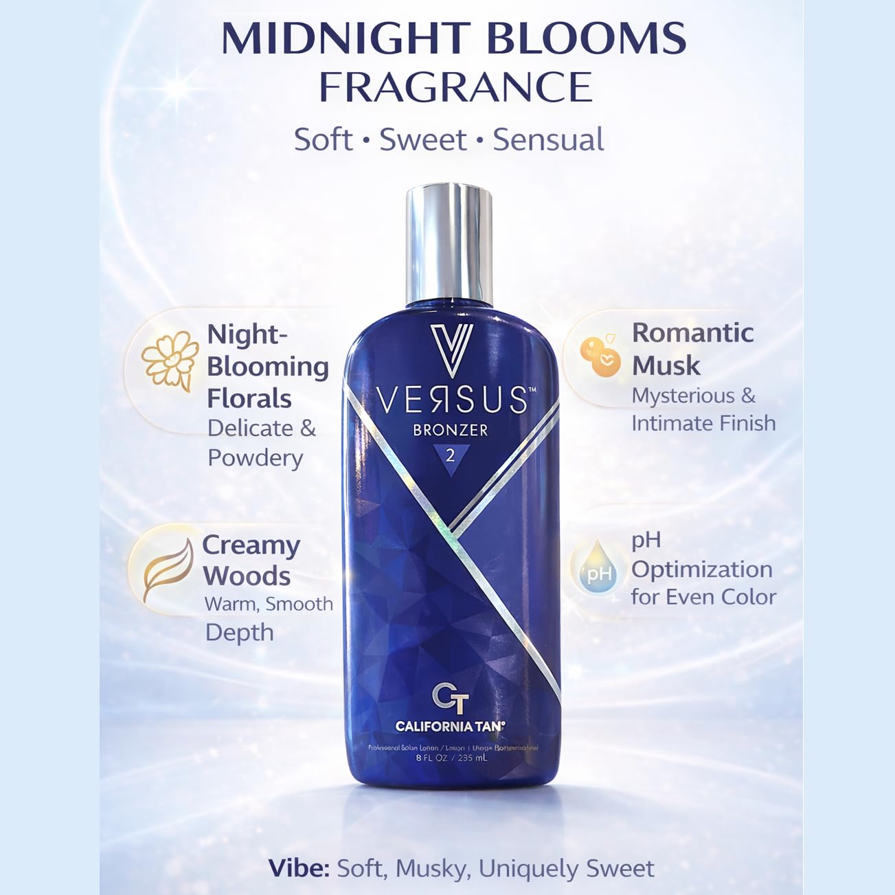 Versus Bronzer Step 2 DHA Indoor Tanning Bed Lotion, Outdoor UV Sun Tan Instant & Delayed Dark Bronzing Cream, Skin Hydrating & Antioxidant Formula, 8 fl oz