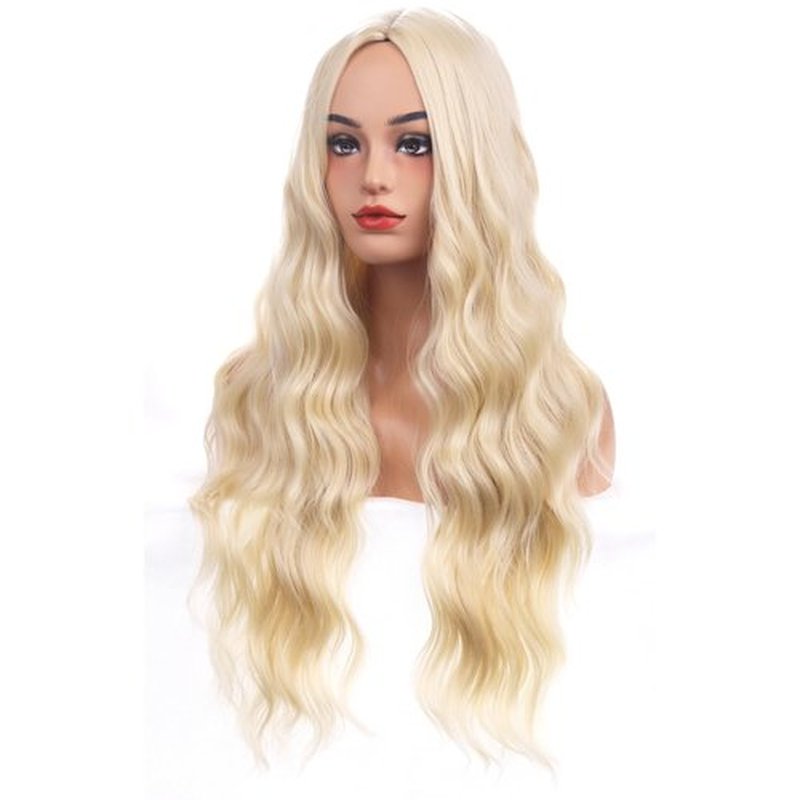 BERON Blonde Wigs Long Wavy Wig for Women Costume Curly Heat Resistant Synthetic Hair Wigs for Cosplay Party Used