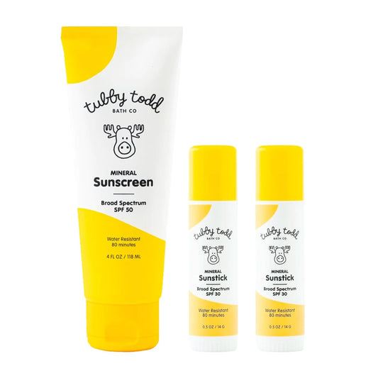 Mineral Sunscreen Kit for Baby, Toddler & Kids - Fragrance-Free 4 Fl Oz Lotion & 0.5 Oz Stick Duo