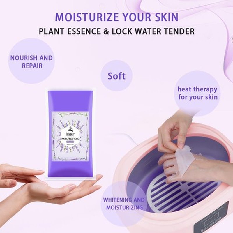 Biutee Paraffin Wax Refills 6 Pack 0.44 Pound per pack Lavender Scented Paraffin Wax Paraffin Blocks Moisturizing for Hand and Feet Low Melt Paraffin Wax