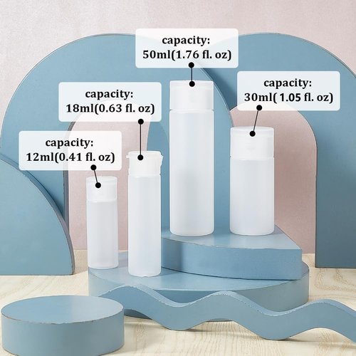 BENECREAT 10 Pack 1oz Travel Bottles Small Travel tubes Plastic Flip Cap Sample Bottle Refillable Travel Bottles for Makeup, Liquid, Cosmetic Toiletries Product