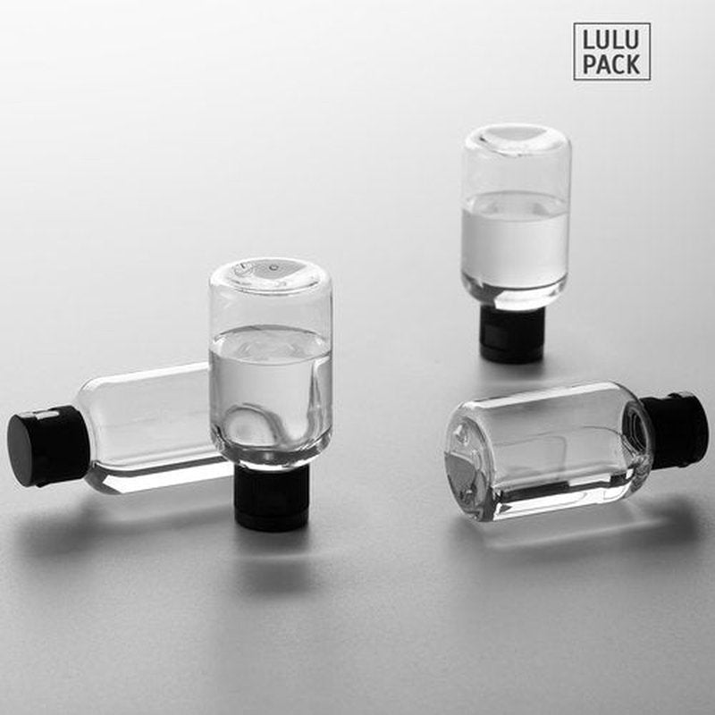 Lulupack Travel Bottles for Toiletries, 50ml/1.6oz Plastic Small Travel Size Containers for Shampoo (9pcs, Clear Caps)