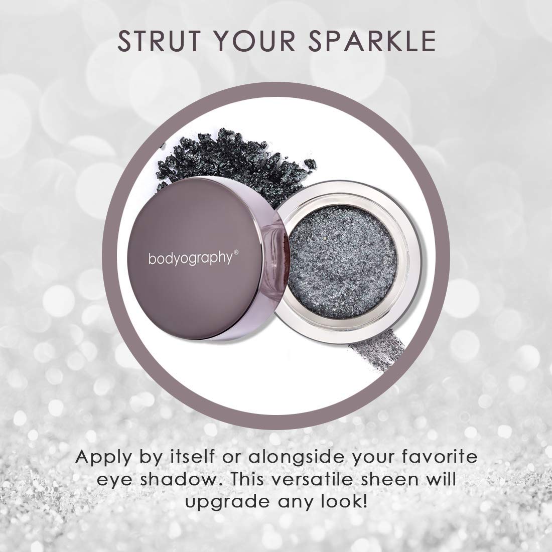 Bodyography Glitter Pigment - Soiree Gun Metal Gray for Women - 0.105 oz Eye Shadow