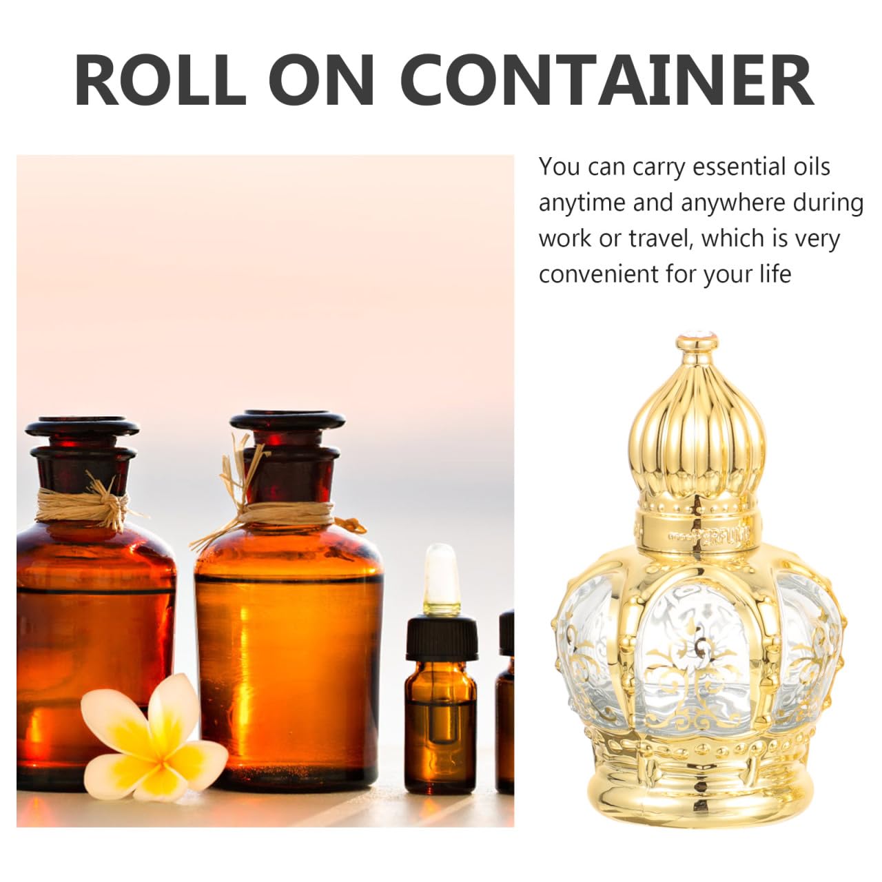 DOITOOL 2 Pack Glass Holy Water Bottles 10ml Empty Holy Water Containers Refillable Glass Roll on Bottles Essential Oil Containers for Catholic Christian Baptism Party Church