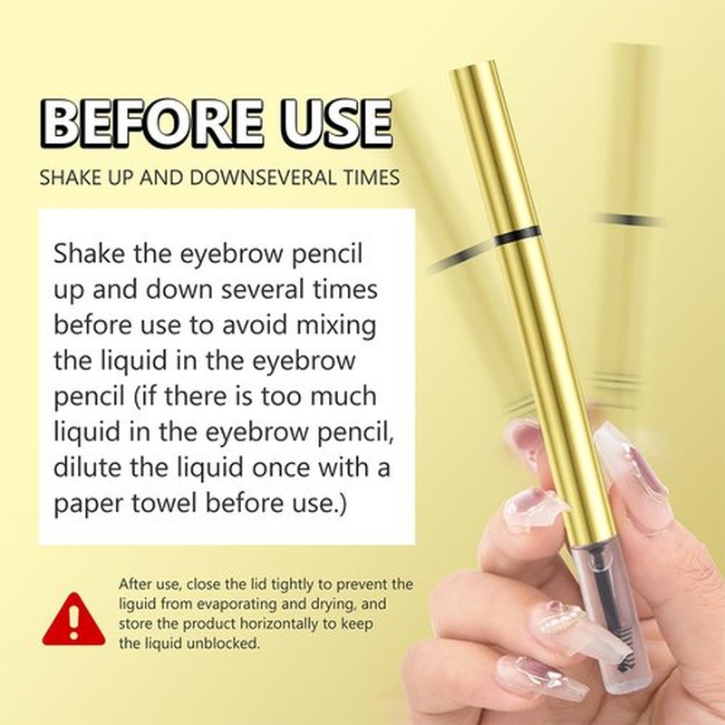 2-in-1 Microblading Eyebrow Pencil, 2025 New 3D Magic Eyebrow Microblading Pen 4 Fork Tip Eye Brow Pencils, Long Lasting Eyebrow Tattoo Pencil for Women Makeup (4# Black Brown)