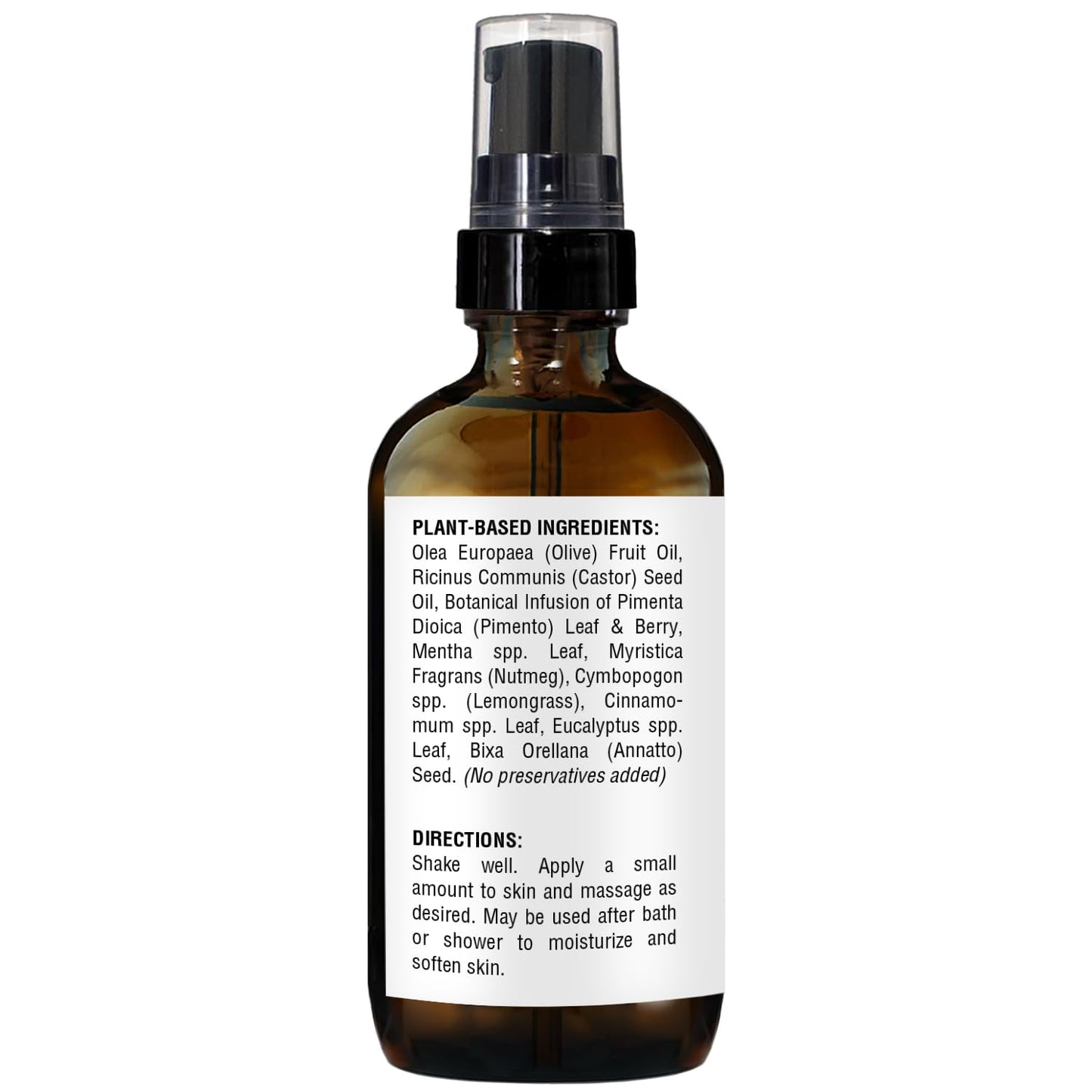 Natural Pimento Massage Oil 4oz | Botanical Infused Body Oil | Warming Herbal Aroma | Olive Oil & Jamaican Black Castor Oil