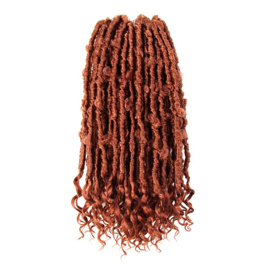 Crochet Butterfly Locs with Curly Ends 14 Inch, Boho Distressed Butterfly Locs Crochet Hair, Ginger Bohemian Goddess Faux Butterfly Braids with Curly Ends (6 Packs, 350#)