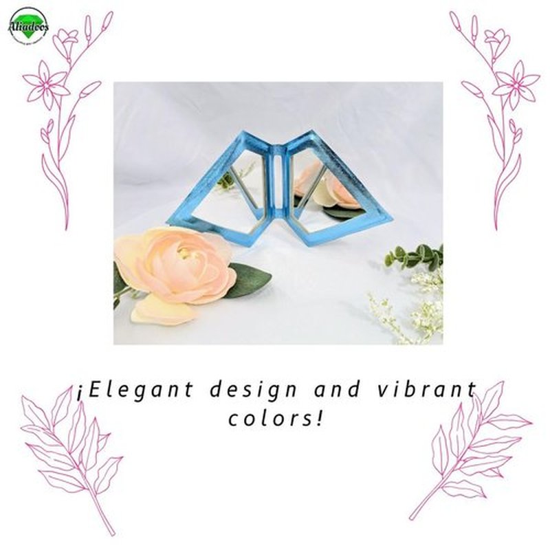 ALIADOOS CONNECTING YOUR EMOTIONS: Dual Sided Compact Mirror Portable for Travel Home Office Makeup Hand Size or Pocked Iridescent Foldable in Diamond Shape Mirror for Women Girls