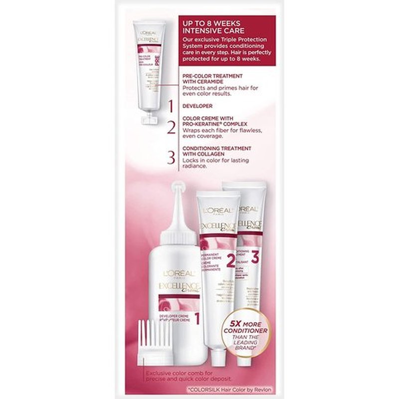 L'Oreal Paris Excellence Creme Triple Protection Hair Color, Dark Chocolate Brown [G15] 1 ea