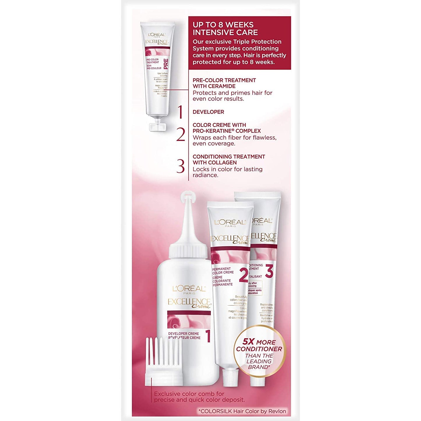 L'Oreal Paris Excellence Creme Triple Protection Hair Color, Dark Chocolate Brown [G15] 1 ea (Pack of 12)