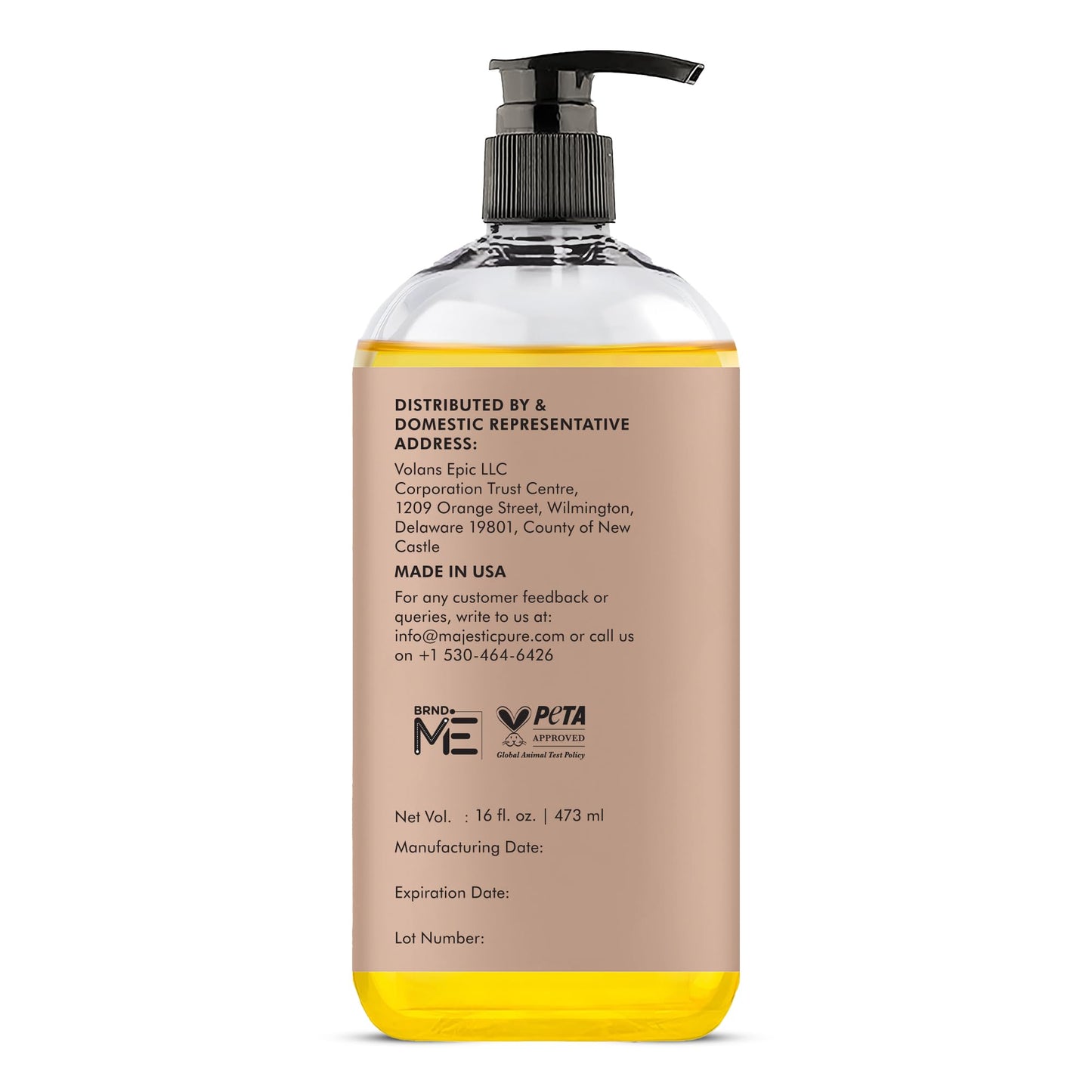 Majestic Pure Organic Sweet Almond Oil - 100% Pure & Natural - Premium Grade, Cold-Pressed, Hexane-Free Carrier Oil for Skin, Hair and Body - Moisturizing Skin, Hair and Scalp - 8 Fl Oz