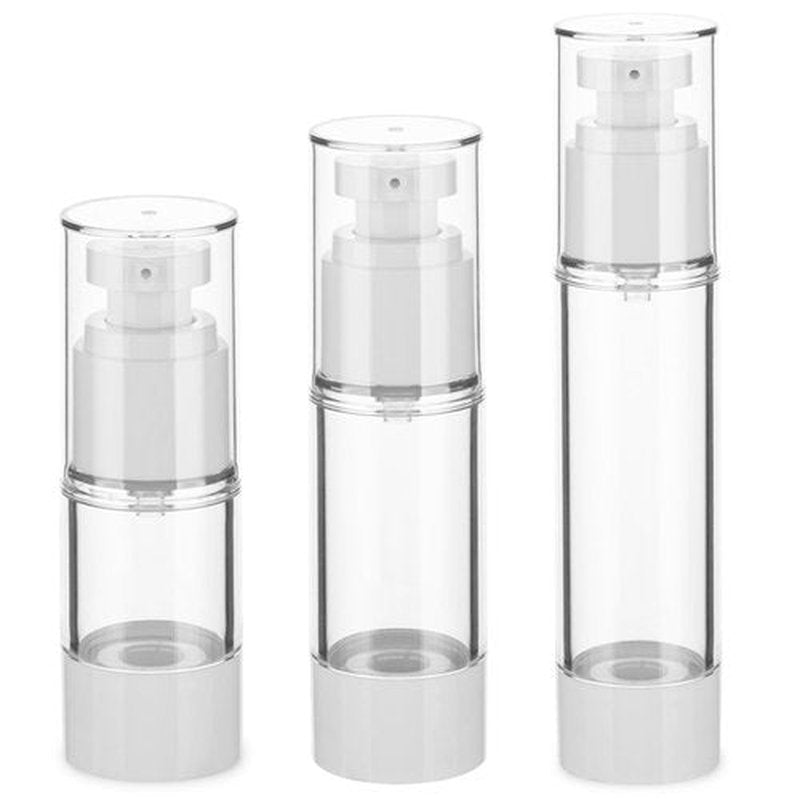 IFDGCTK Clear Airless Pump Bottles, Lotion Dispenser Travel with Pump, Vacuum Plastic Travel Size Lotion Bottle for Foundation, Creams, Cosmetic(3 Pack)