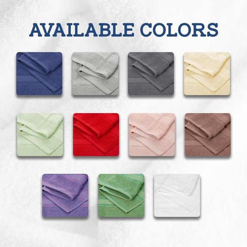 Casa Lino 8 Pc Premium Towel Set, Cotton Towels Set, 400 GSM 2 Bath Towel, 2 Hand Towel, & 4 Washcloths, Bathroom Set, Head Towels Wrap for Ladies, Gym Towel for Men Workout Coffee