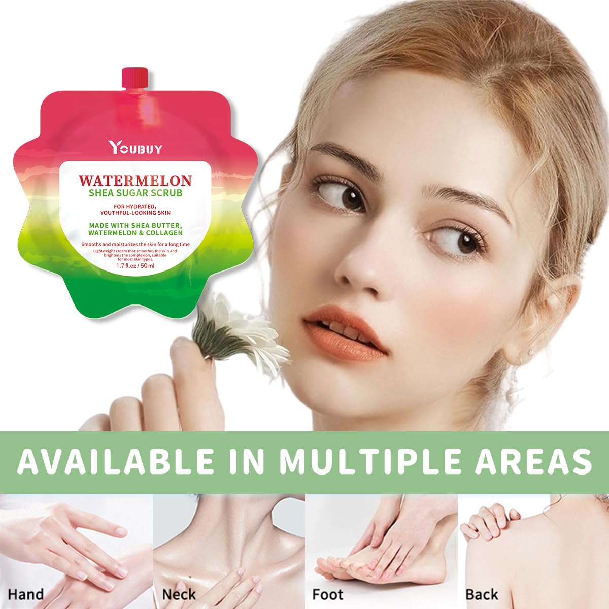 Watermelon Facial Scrub Cream,Watermelon Face Scrub,Daily Facial Scrub - Gently Exfoliates, Cleanses, Removes Dead Skin, Blackheads, Pores and Acne For all Skin Types