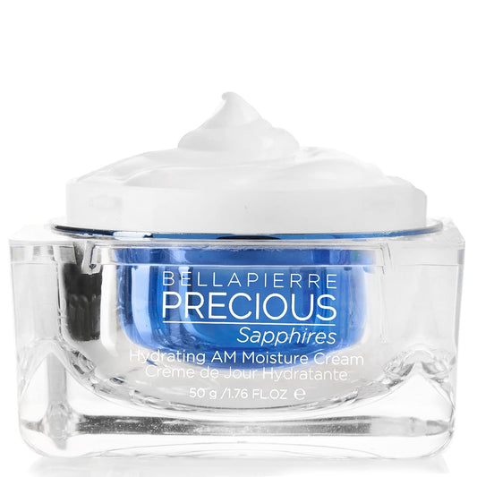 Bellapierre Precious Sapphires Hydrating AM Moisture Cream - Daily Facial Moisturizer with Coconut Oil & Vitamin E | 1.76oz