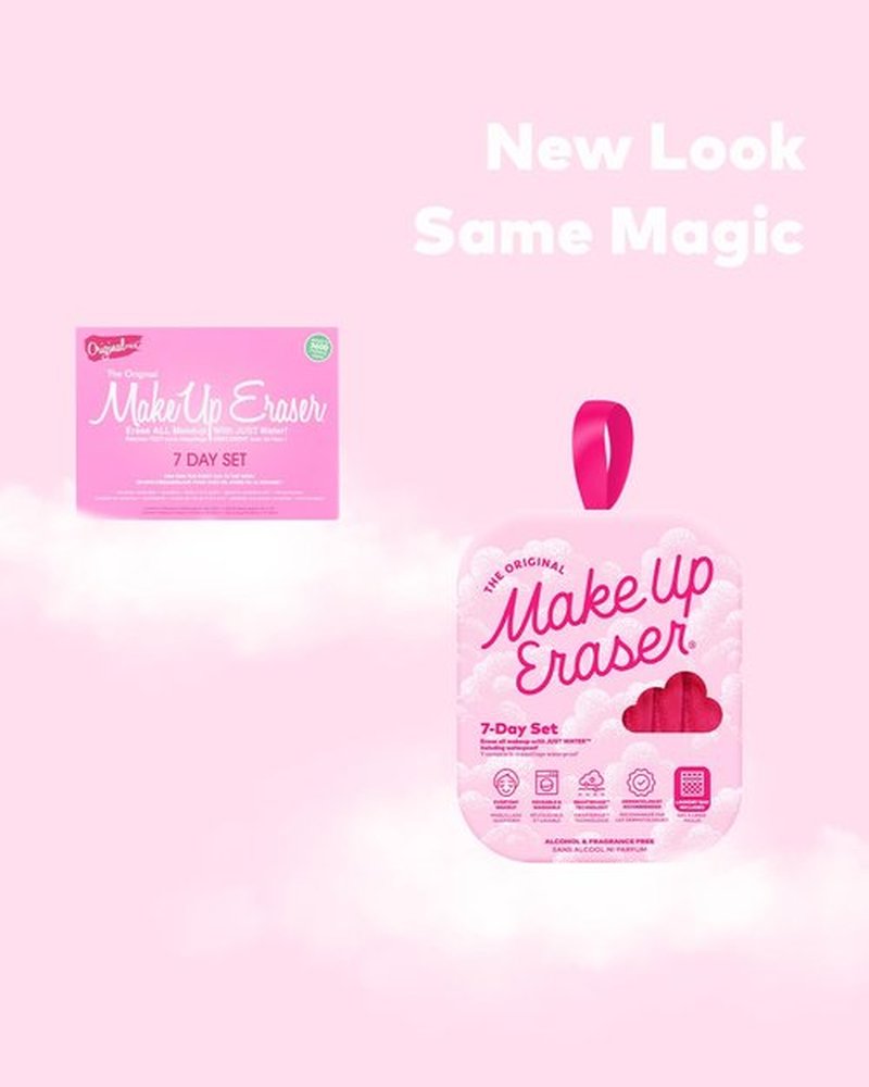 The Original MakeUp Eraser, 7-Day Set, Erase All Makeup with Just Water, Including Waterproof Mascara, Eyeliner, Foundation, Lipstick, Sunscreen, and More! Original Pink, 7ct.