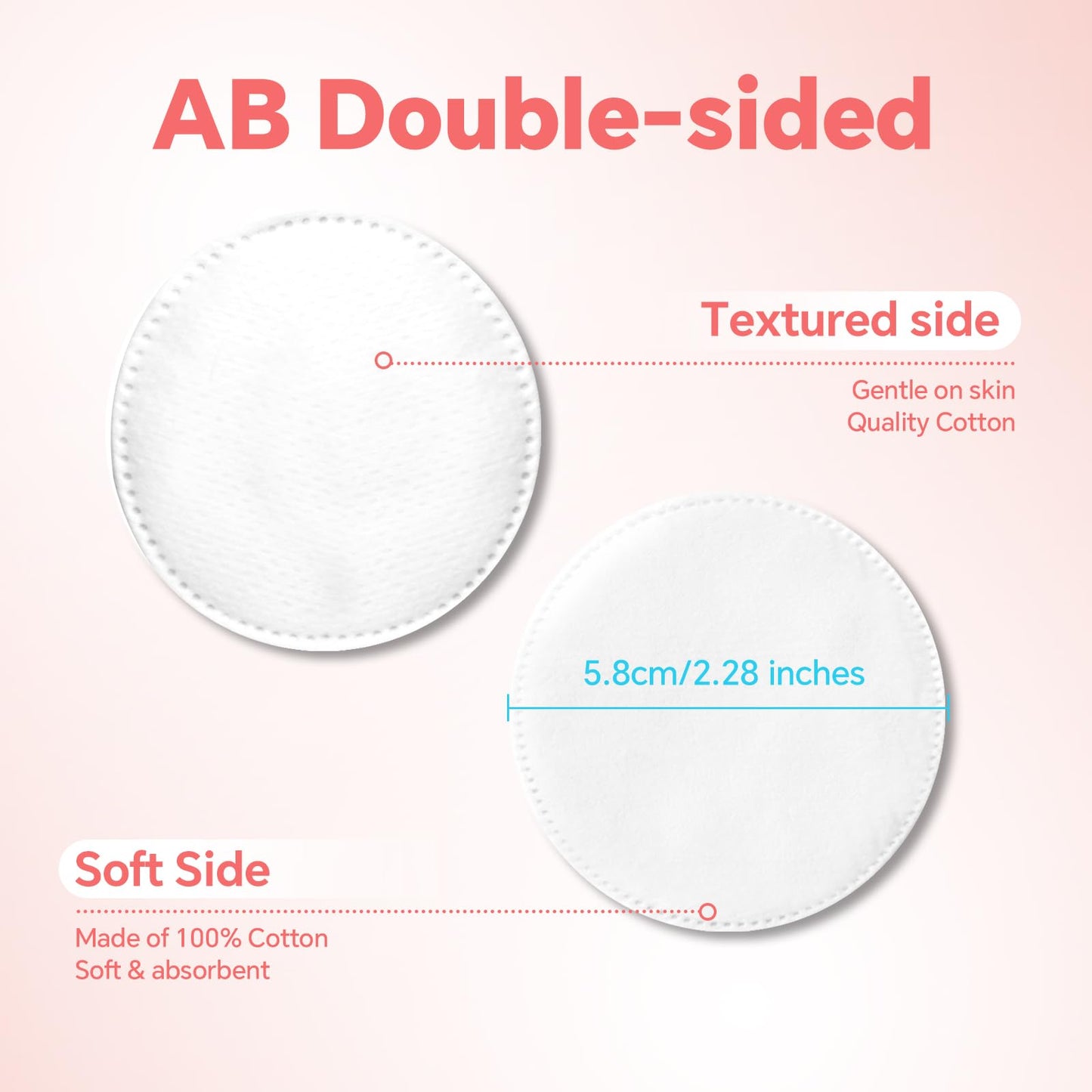 ICOTLE 100% Pure Cotton Round Pads for Face (210), Lint-Free Makeup Remover Pads, Soft, Absorbent, Hypoallergenic, Multi-Layer Design for Cleansing, Skincare and Nail Polish Removal