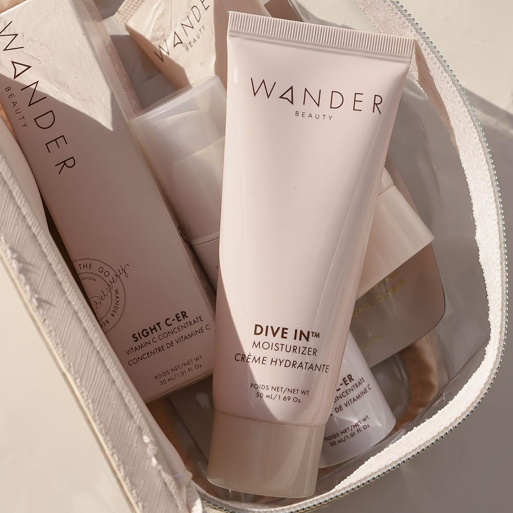 8-in-1 Hydrating Face Moisturizer - Wander Beauty Dive In Gel for 72h Hydration, Plump & Brighten Skin with 13 Fruits & 4 Flower Extracts - 1.69 oz