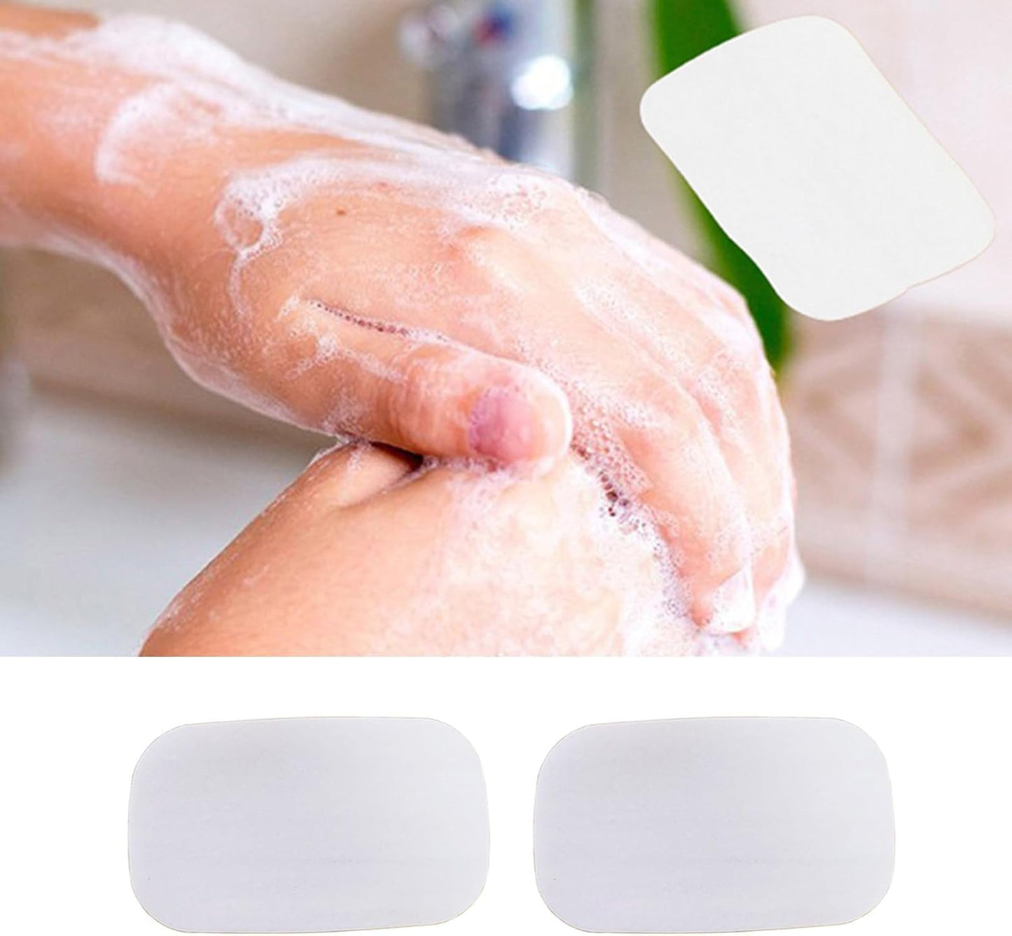 Labriciyon 500 Pieces White Portable Disposable Paper Soap Sheets for Travel and Outdoor Use
