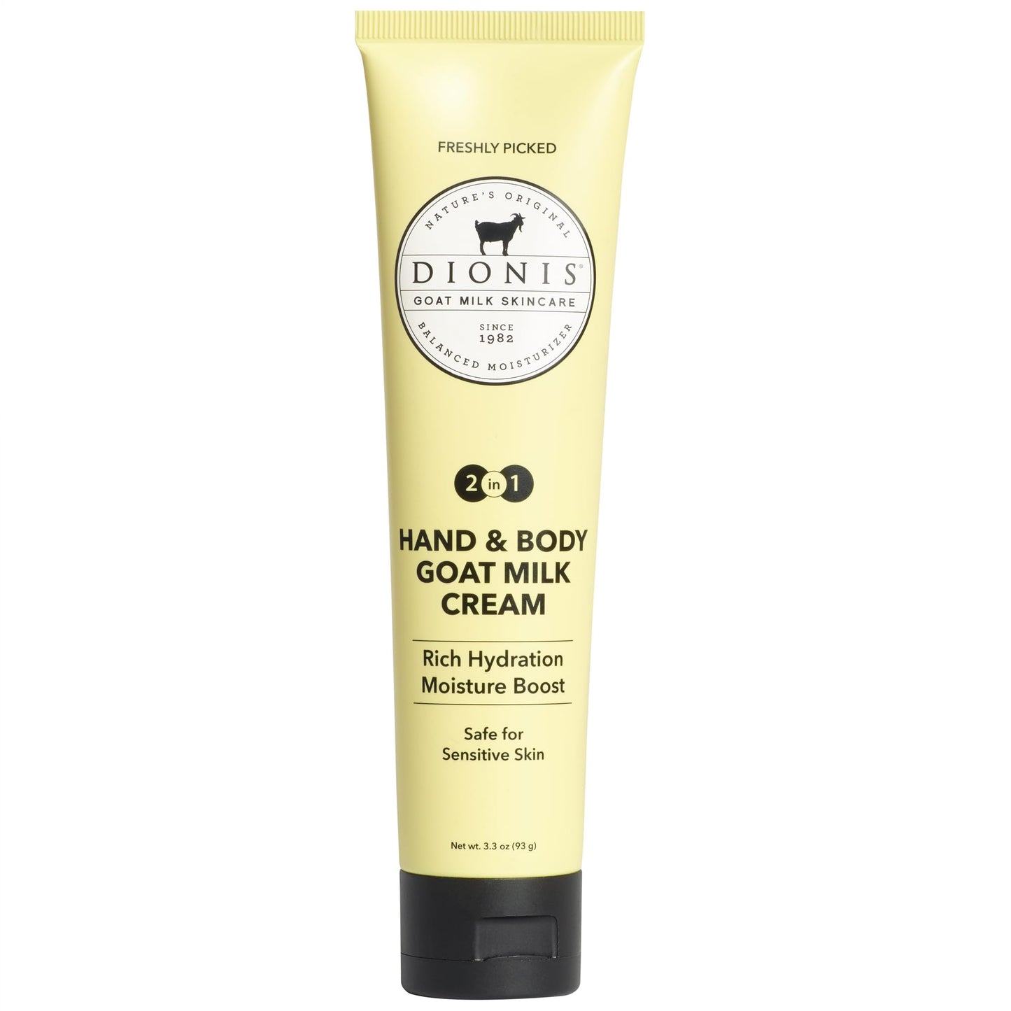 Dionis Goat Milk Lotion – Moisturizing Hand & Body Lotion for Dry Skin, Sensitive Skin Safe, Lightweight Non-Greasy Formula - Freshly Picked 3.3 oz