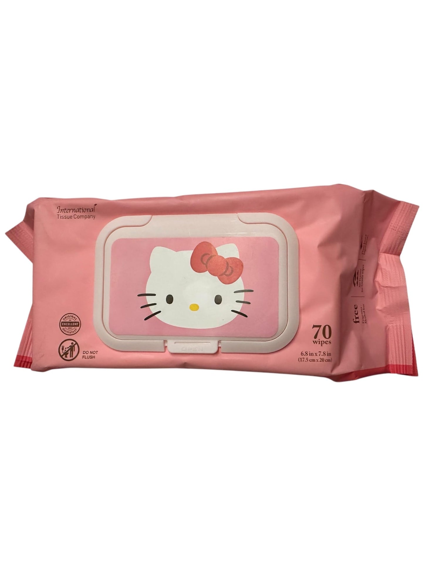 Hello Kitty Signature Wet Wipes, Large (7 x 8 in), Unscented, 70 sheets