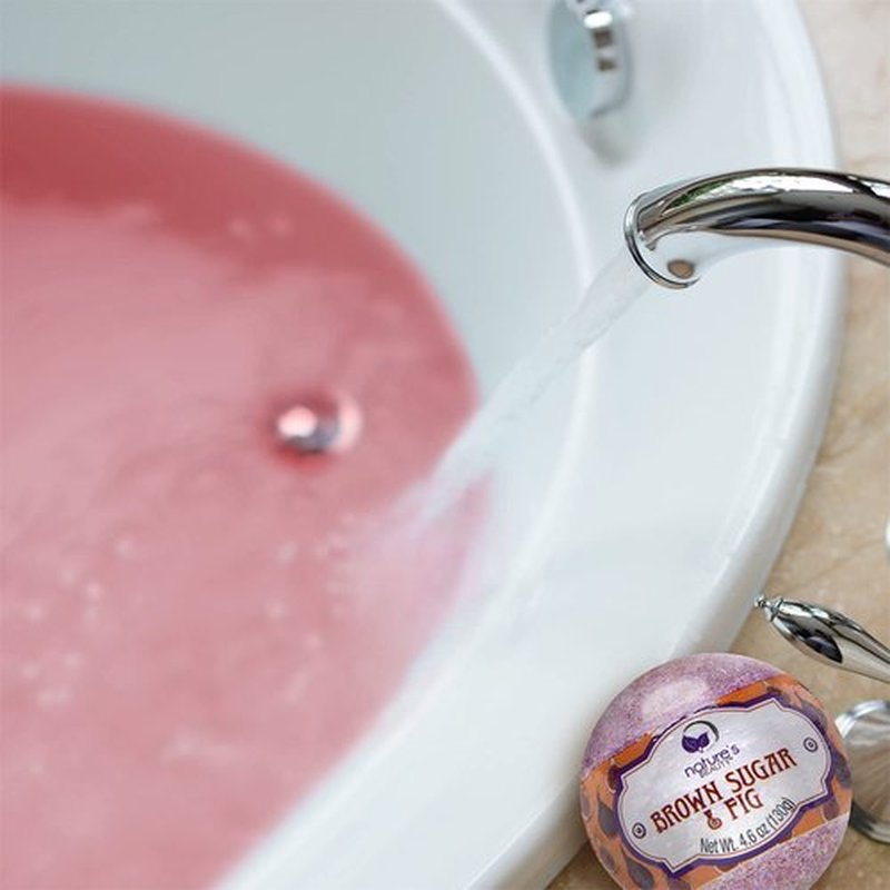 Nature's Beauty Brown Sugar & Fig Bath Bomb Multi-Pack - Natural Hand Crafted, Non-Staining, Luxury Fizzy Spa Bomb, Moisturize Dry Skin, Made w/Orange Extract + Coconut Oil, 4.6 oz (4 Pack)