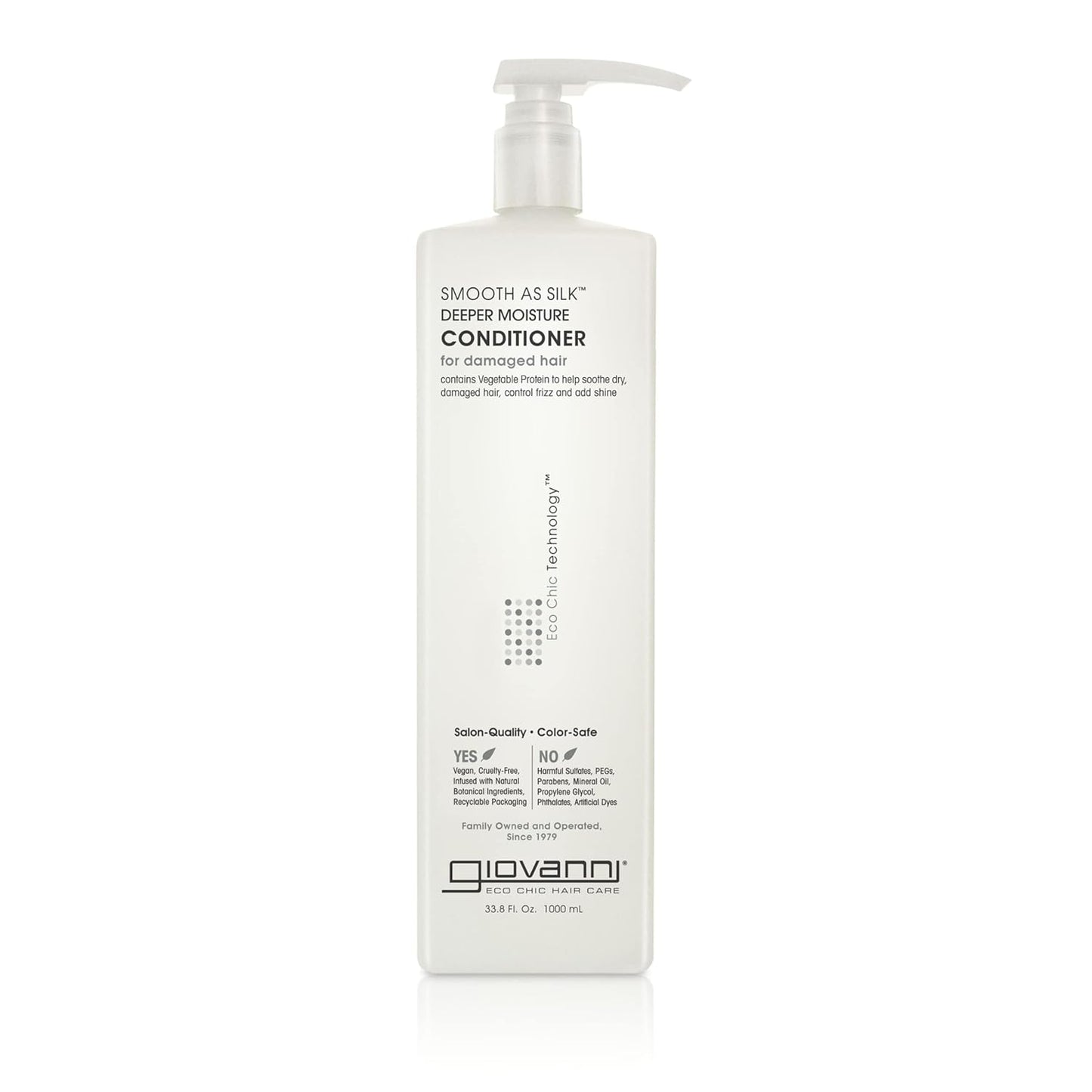 GIOVANNI Smooth As Silk Deeper Moisture Conditioner - Calms Frizz, Adds Moisture, Detangles, Wash & Go, Co Wash, Infused with Natural Botanical Ingredients, Color Safe, Sulfate Free - 8.5 oz (3 Pack)