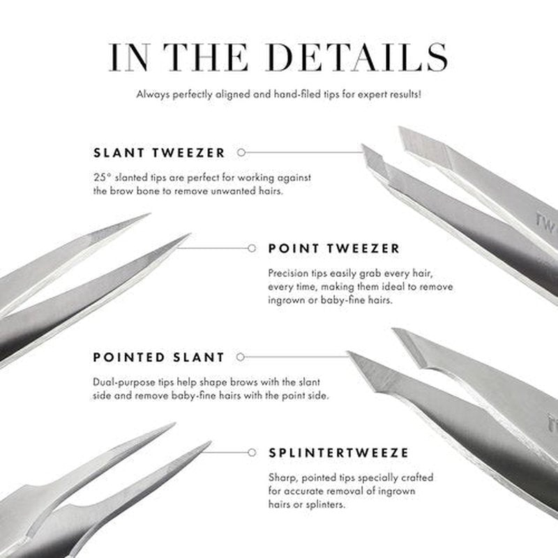 Tweezerman Stainless Steel Point Tweezer - Eyebrow Precision Tweezers, Facial and Ingrown Hair Removal (Pretty In Pink)