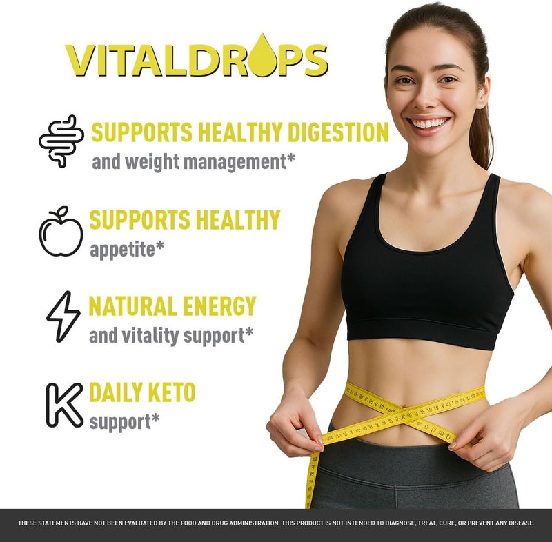 Vital Drops - Advanced All-Natural Multivitamin Liquid Supplement for Overall Health | 1 Month Supply