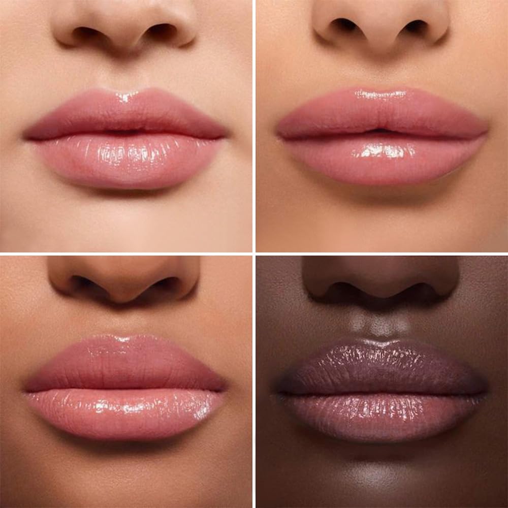 Honey Butter Lipstick Tinted Lip Balm, Shine Moisturizing Plumper Lipstick for Women, Natural Nourishing Hydrating Lip Gloss Stain for Dry Lips, Lightweight Lip Liner Care Makeup, Vegan - Black & Pink