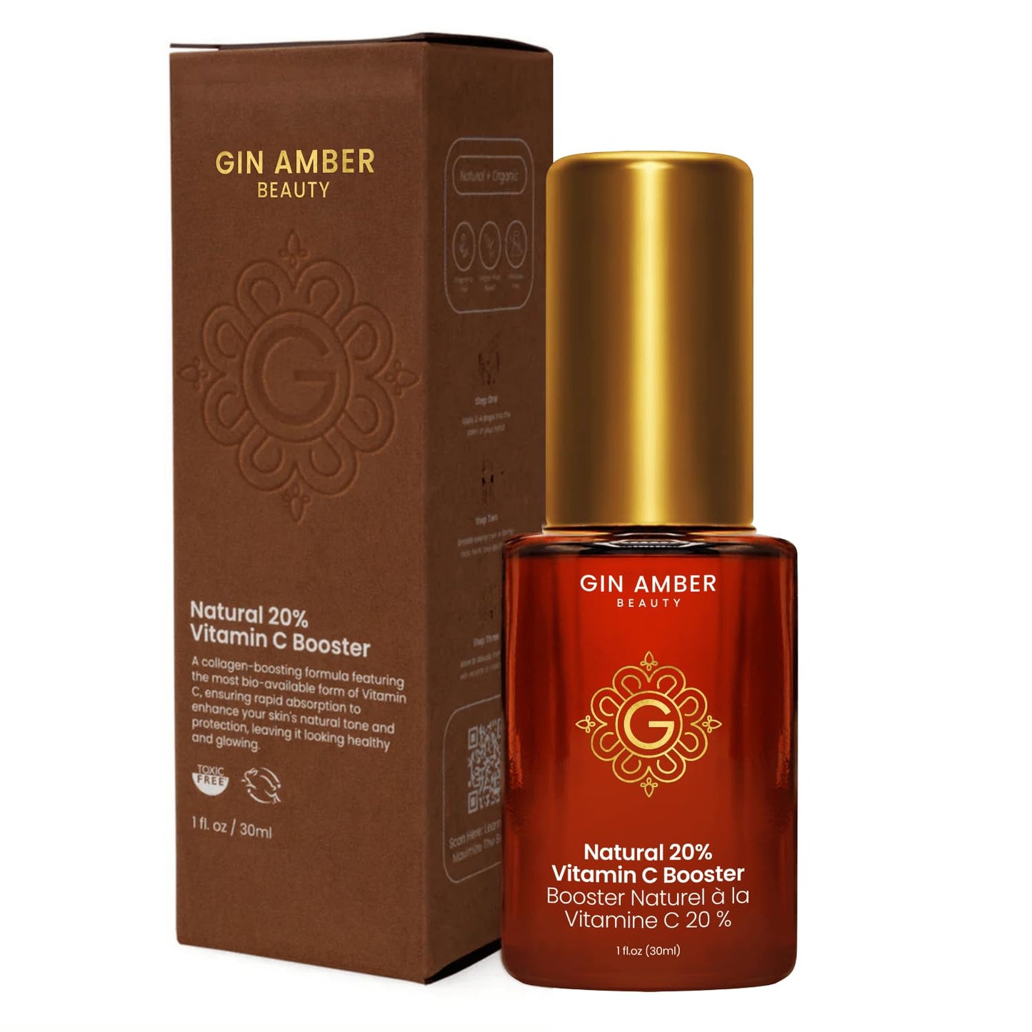Gin Amber Beauty - Natural 20% Vitamin C Booster - Brightening