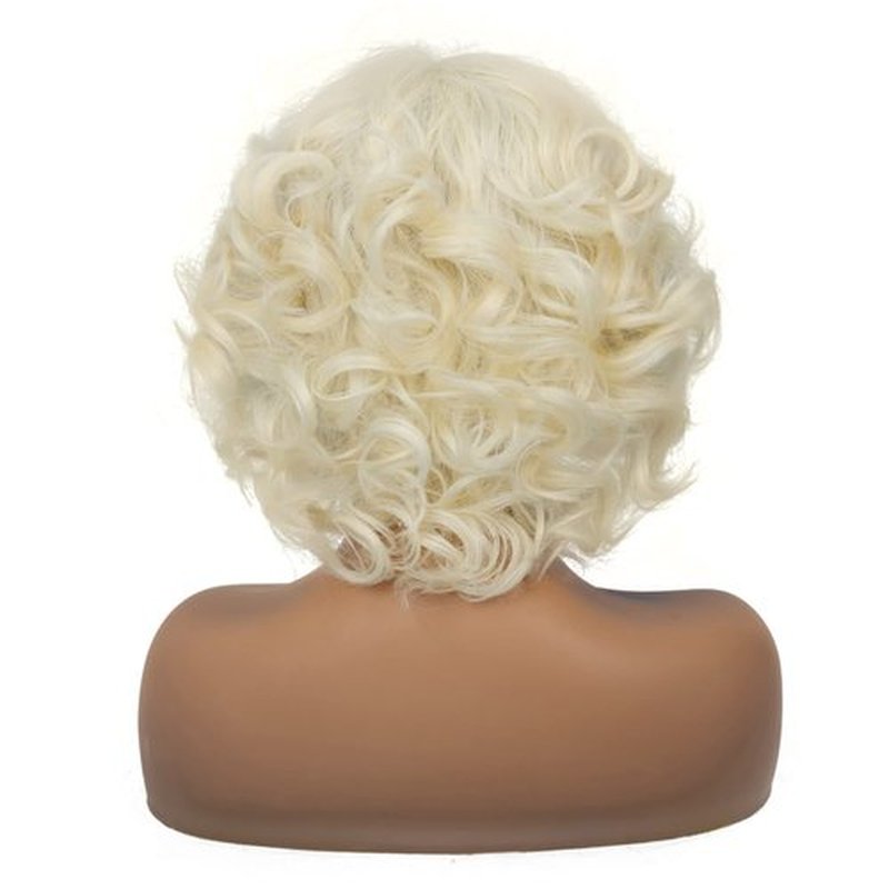 Amnenl Short Curly Blonde Lace Front Wig Blonde Short Bob Synthetic Hair Natural Hairline Platinum Wigs for Women