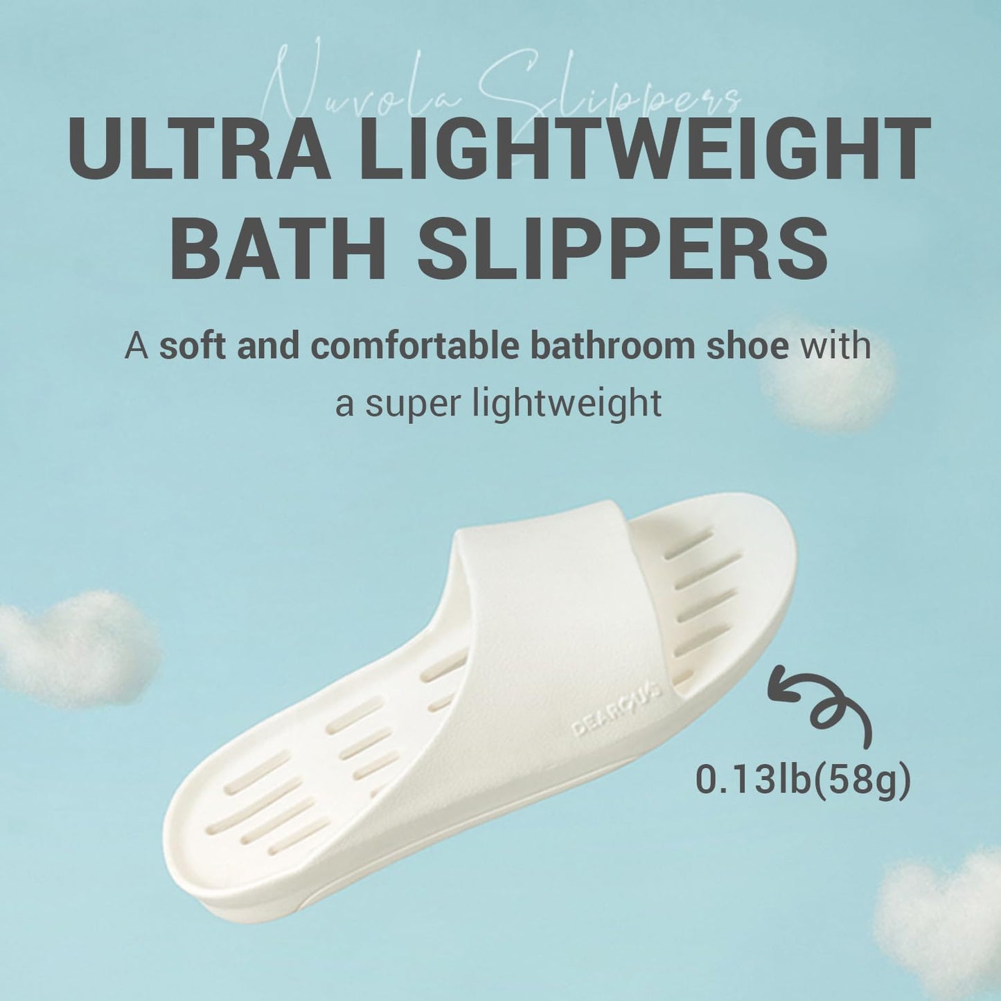 DEARCUS Shower Slippers with Comfortable Anti Slip Pad - Quick Drying Slippers with Drainage Holes – Non Slip Thick Sole Sandals – Open Toe Home Slippers – Piu Meno, Deep Grey, For Men (9-12)