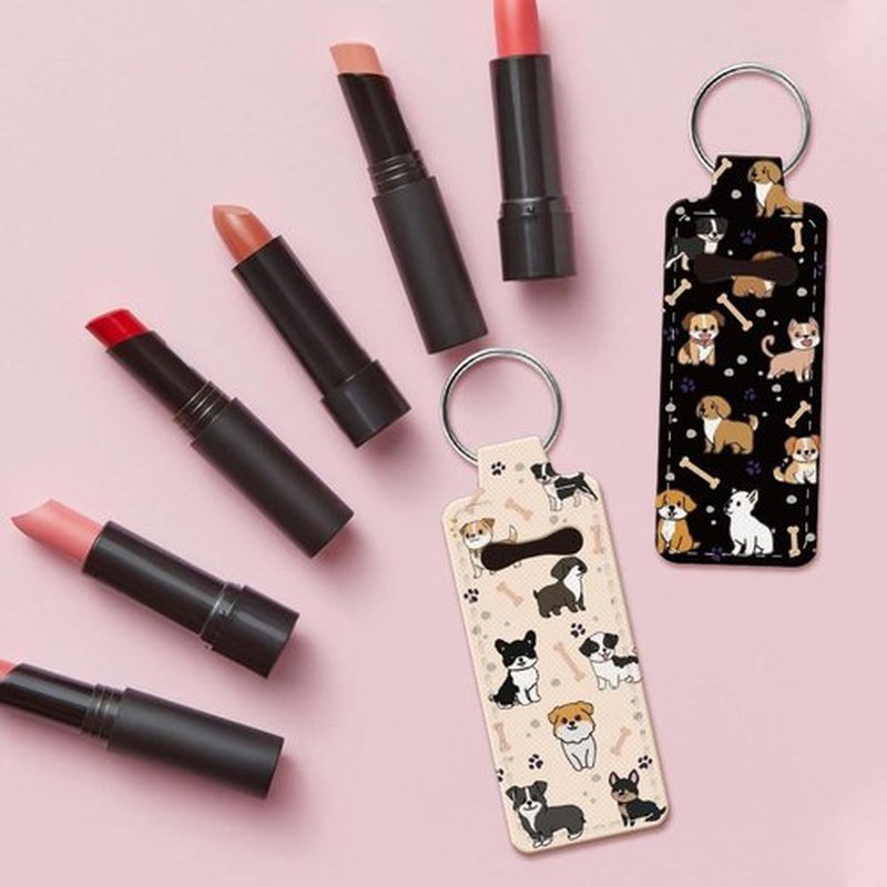 OLYCRAFT 2pcs Lipstick Holder Keychain Puppy Lip Balm Holders Elastic Diving Fabric Lipstick Keychains Portable Lipstick Holder Bags Lipstick Sleeve Key Ring Holder for Lipstick Chapstick