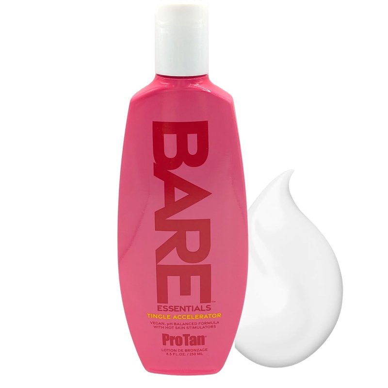 Pro Tan BARE Essentials Tingle Accelerator Tanning Lotion 8.5 fl oz – Vegan DHA, Bakuchiol, Aloe, Coconut Oil, Jojoba & Vitamins B C E – Indoor Outdoor Tan Enhancer, Paraben Free