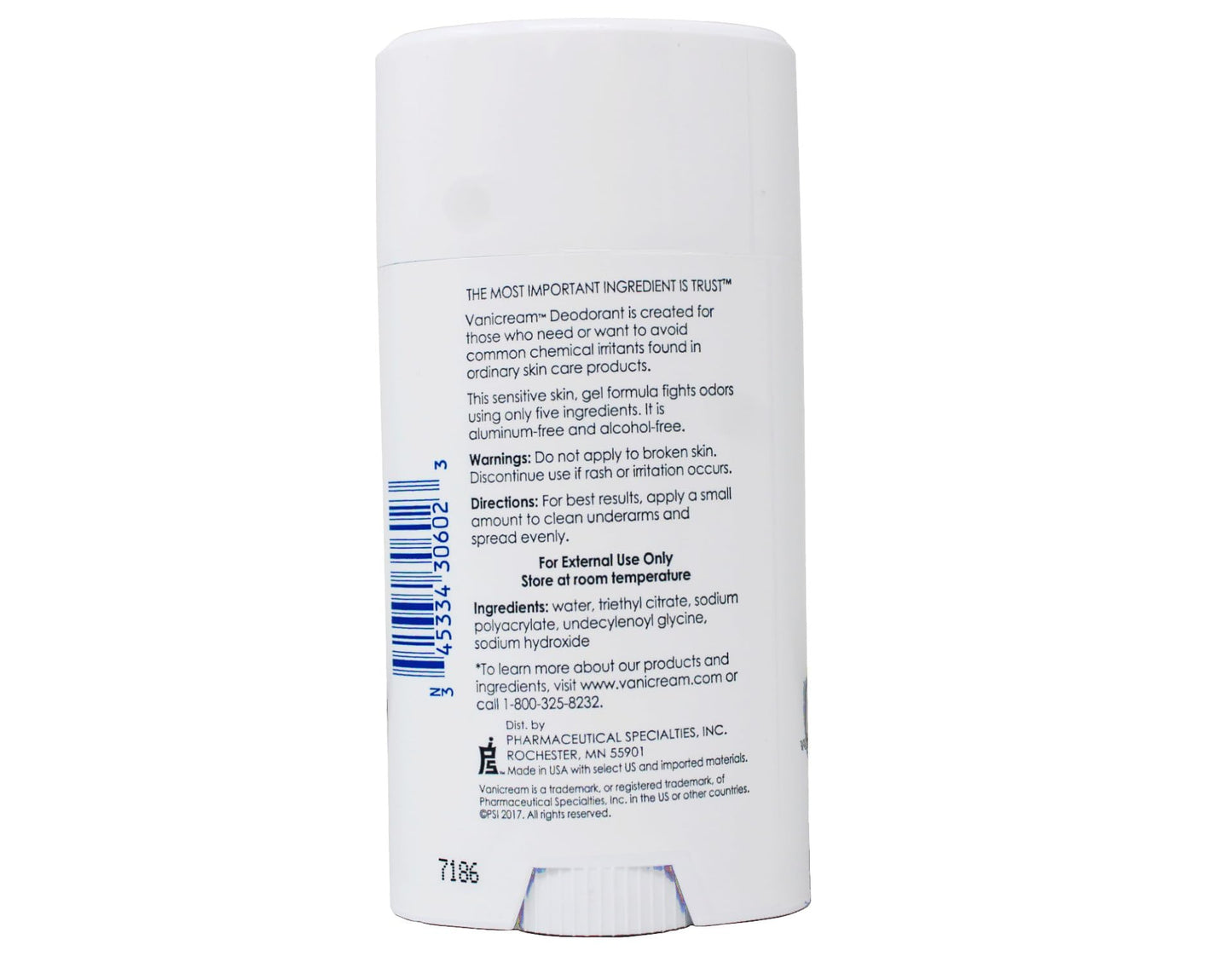 Vanicream Deodorant for Sensitive Skin, Aluminum-Free, Gel Formula, 2 oz, Fragrance-Free (Pack of 3)