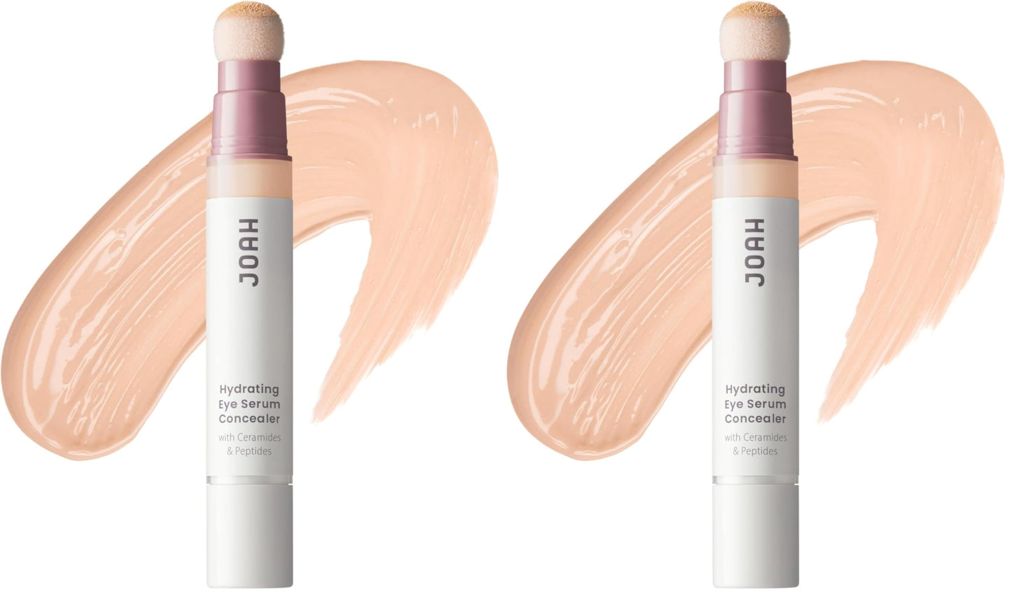 JOAH Perfect Complexion Under Eye Concealer and Serum, Korean Makeup, Hydrating Under Eye Concealer Stick for Dark Circles and Puffiness, Peptide Serum with Medium Coverage (Pack of 2)