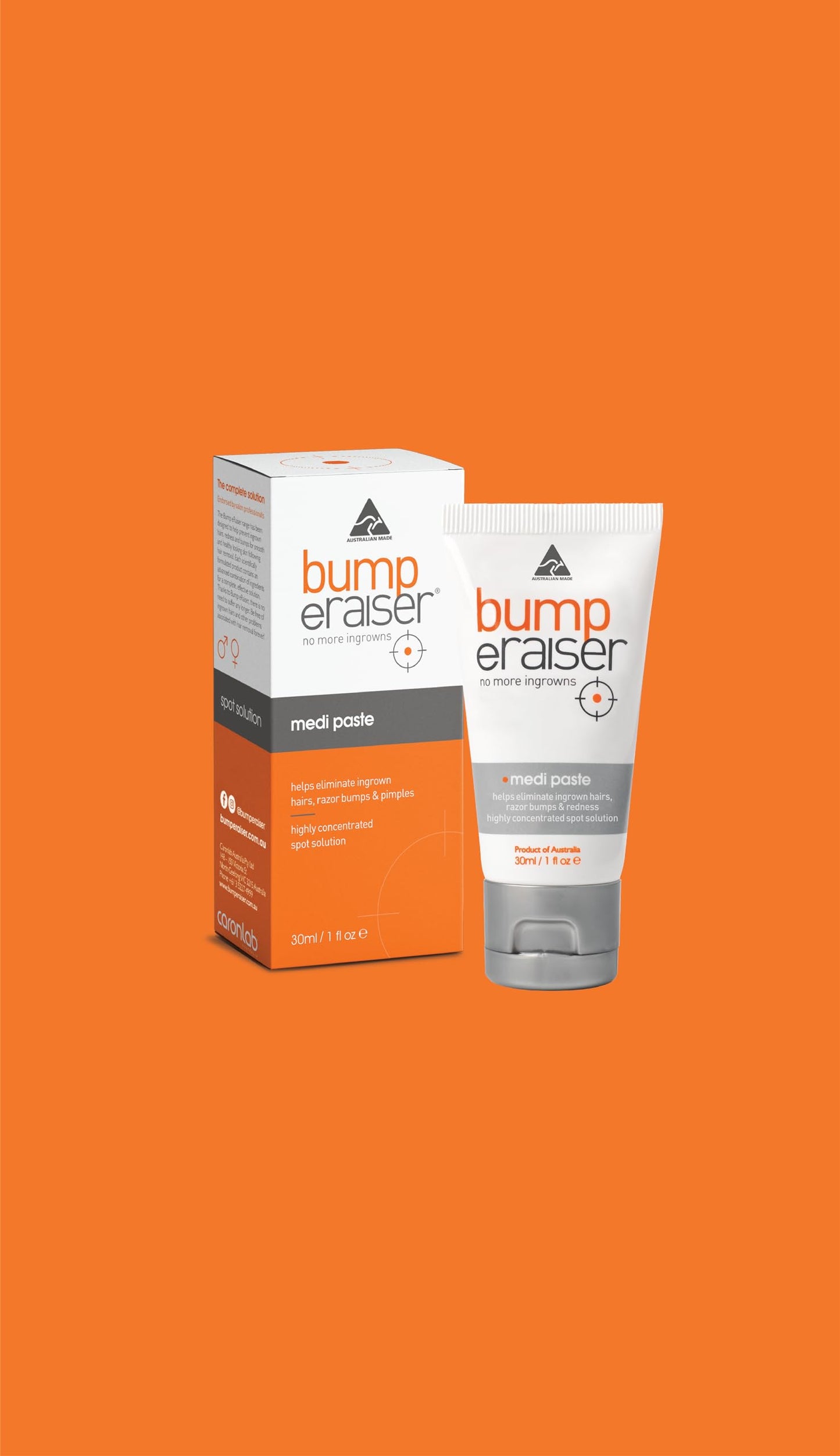 Bump eRaiser Medi Paste 1.0 fl oz — Tea Tree & Vitamin A Overnight Spot Care for Ingrown Hairs & Razor Bumps on Bikini Line, Legs, Beard & Underarms | Vegan | Made in Australia