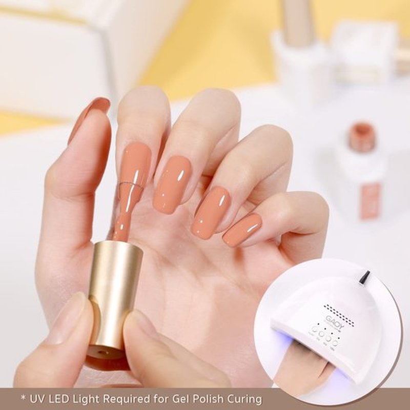 GAOY 23 Pcs Fall Gel Nail Polish Kit, Brown Colors UV Gel Nail Polish Set with Glossy & Matte Top Coat and Base Coat for Nail Art Home DIY Gel Nail Kit