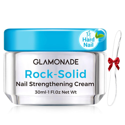 Glamonade Hard Nail Strengthening Cream - Plant-Based Nail Strengthener & Cuticle Treatment | 1 oz for Damaged Nails