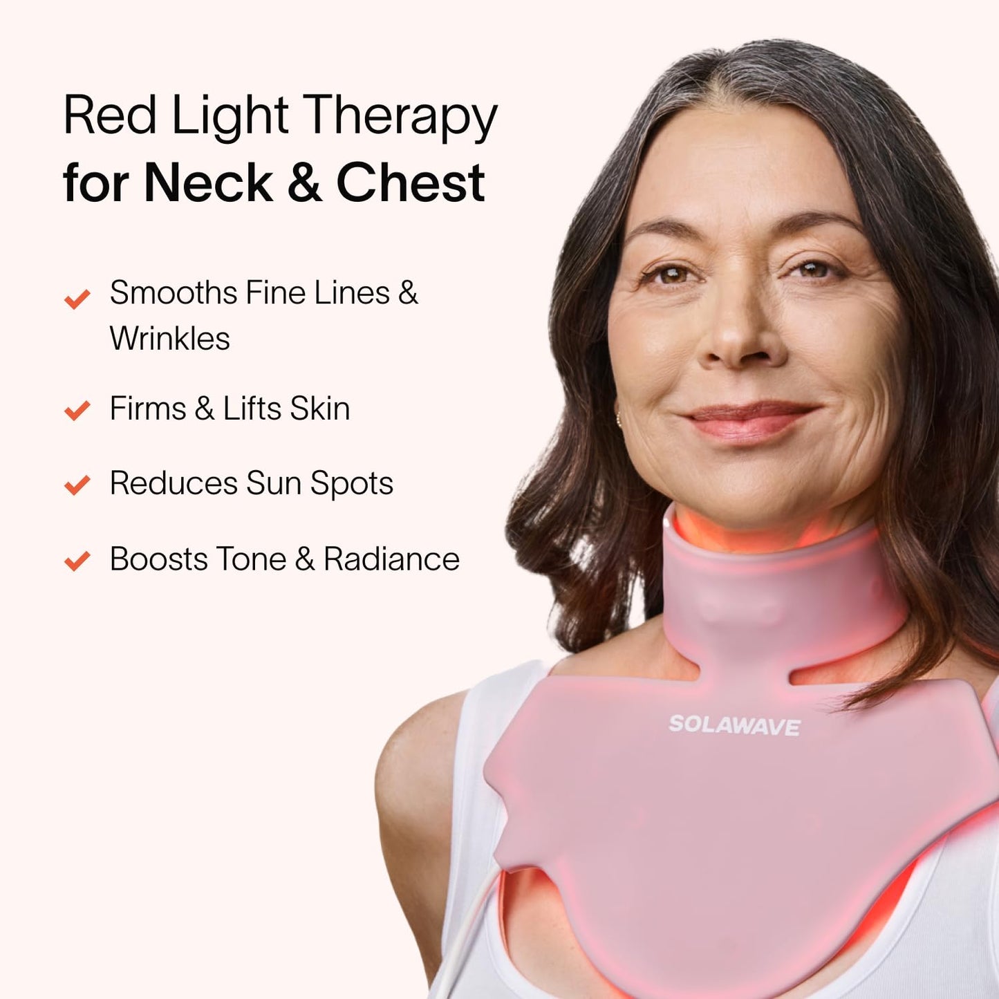 Solawave Red Light Therapy Mask for Neck & Chest | Red Light & Near Infrared Light Device for Décolleté | Rejuvenates the Skin, Smooths Look of Fine Lines & Wrinkles | Anti-Aging Skincare at Home