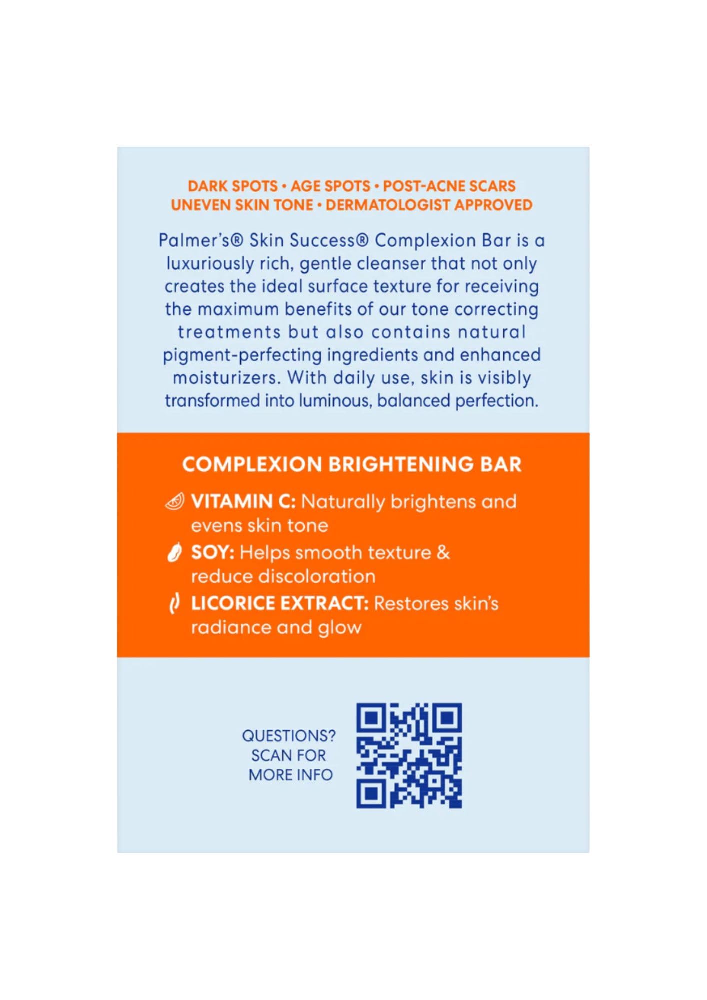 Skin Success Anti-Dark Spot Complexion Bar by Palmers for Unisex - 3.5 oz Cleanser - (Pack of 3)