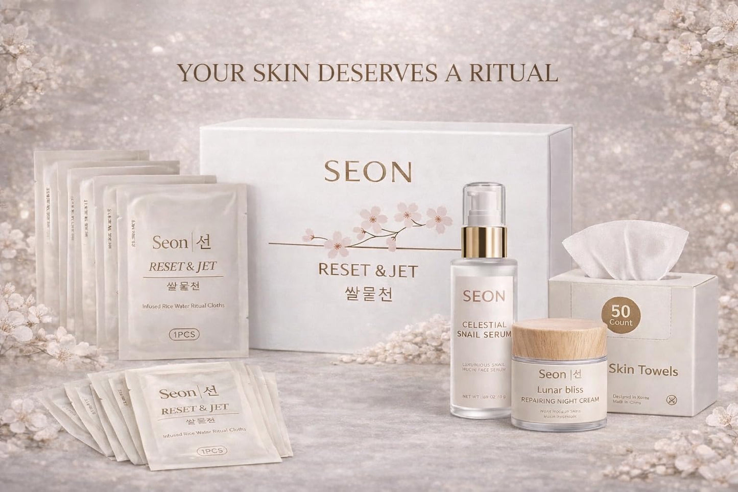 SEON Celestial Snail Serum, 96% Snail Mucin Face Serum, Korean Skincare Hydrating Essence for Skin Barrier Support