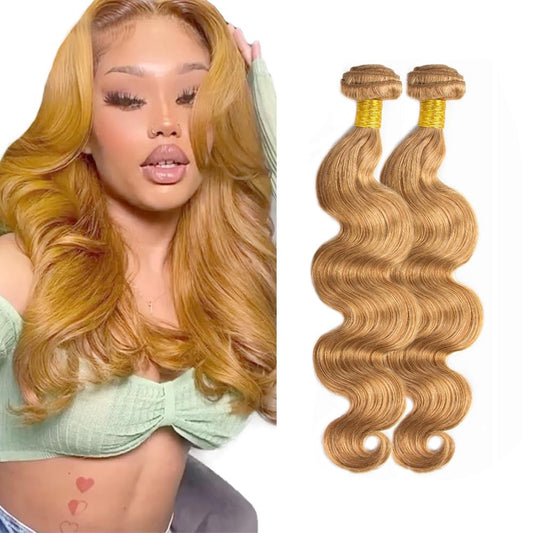 27 Blonde Body Wave Bundles Honey Blonde Bundles 28 28 Inch Brazilian Virgin Same Length 2 Bundles Blonde Bundles Human Hair 27 Bundles Hair Extensions for Women No Tangle