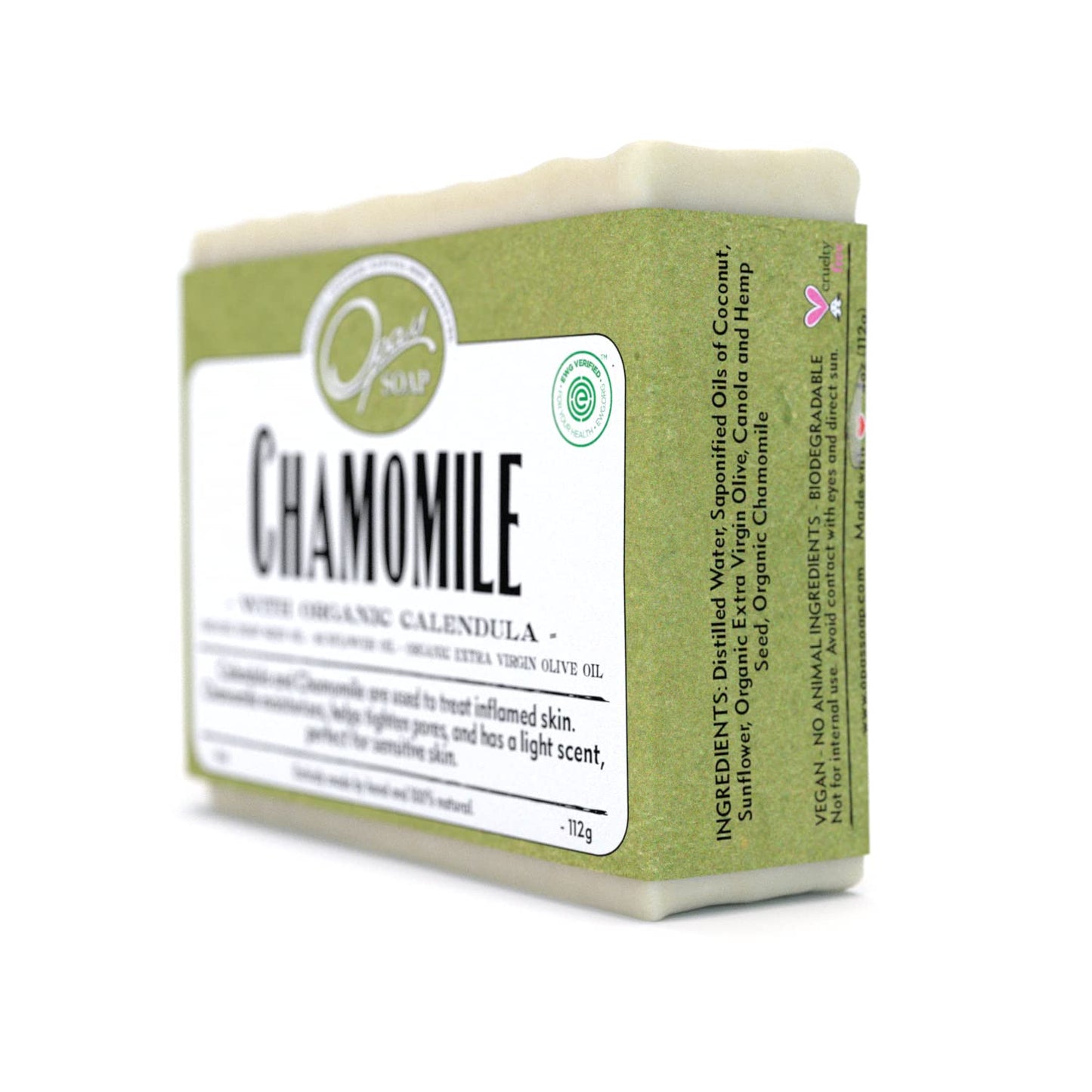 Chamomile Soap for Sensitive Skin, 100% natural UNSCENTED Bar soap, made with ORGANIC Hemp Seed, ORGANIC Calendula, for KIDS and ADULTS, very MOISTURIZING