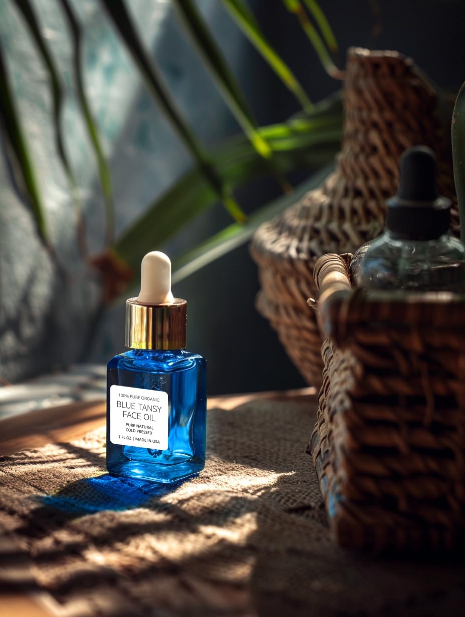 Sonora Bath & Flame Blue Tansy Face Oil - 100% Pure Blue Tansy Oil for Face - Noncomedogenic Blue Tansy Facial Oil for Sensitive and Acne Prone Skin