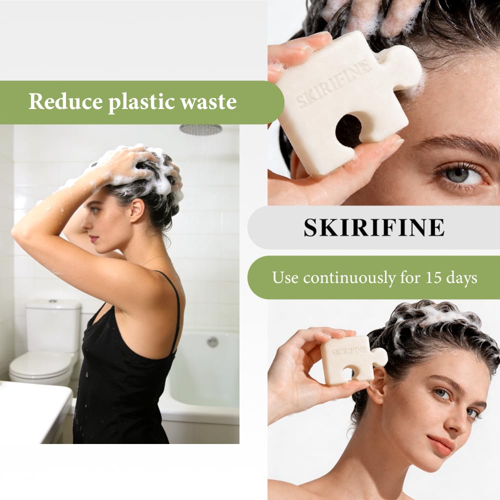 SKIRIFINE Puzzle Tea Tree Solid Shampoo Bar for Scalp Care, 3.5 oz