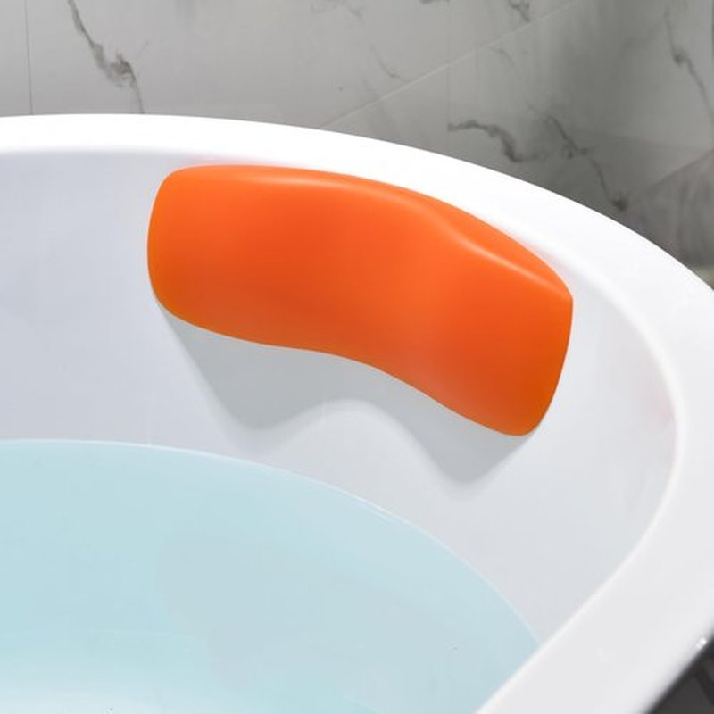 Guluto Bath Pillow, Bathtub Pillow with Self Suction, Waterproof Bath Pillows for Tub Head and Neck Support, Relaxing Bath Tub Pillow for Soaking, Spa Accessories Orange