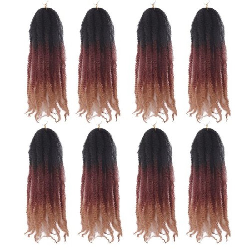 Marley Crochet Braids Hair 24 Inch 8 Packs Afro Kinky Marley Twist Braiding Hair Synthetic Curly Twist Marley Hair Long Springy Afro Twist Hair Extensions (TB/30/27#, 24 Inch (Pack of 8))