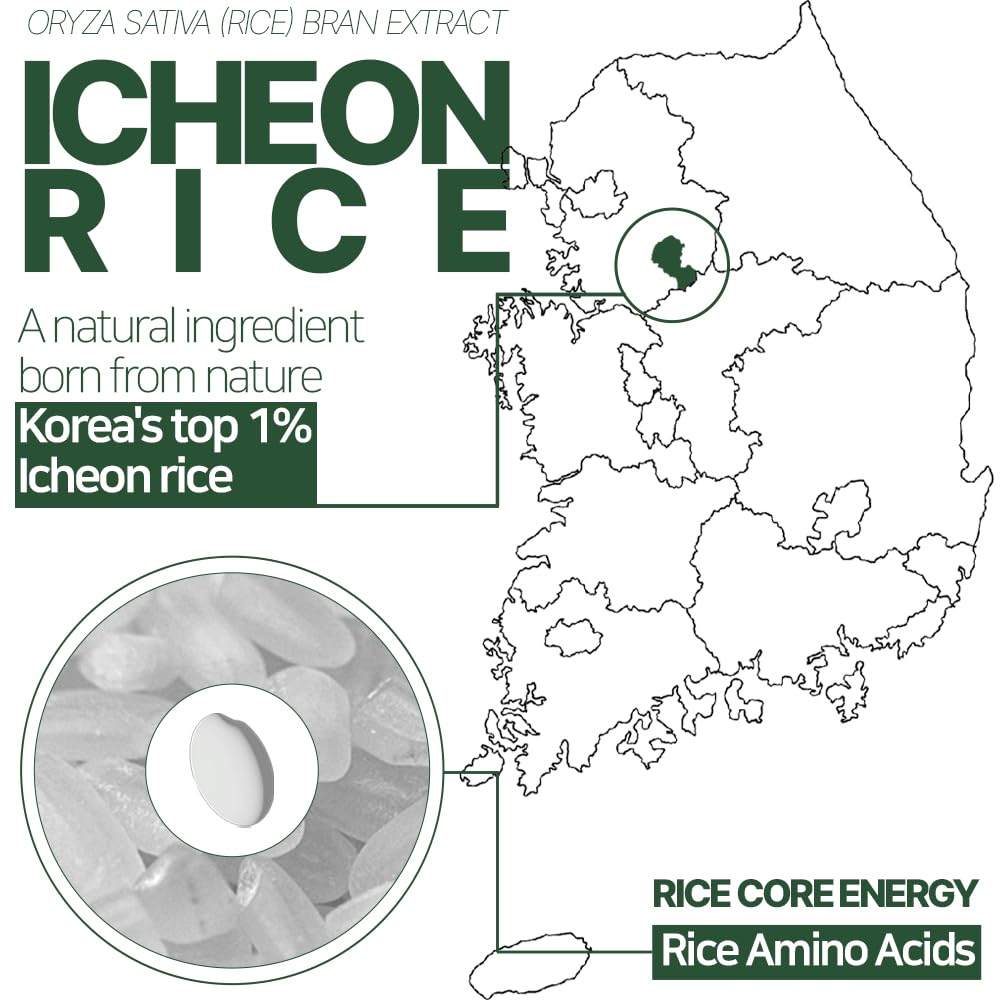 Bueno+ Icheon Rice Core Serum 1.59 fl.oz (50ml) | Facial Serum with Icheon Rice Amino Acids for Soothing & Hydration | 100% Vegan Formula, Korean Skin Care